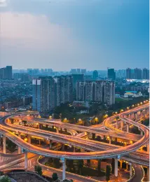 Modern city infrastructure and highways