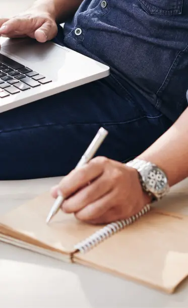Financial advisor working with client